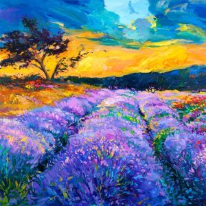 Lavender Fields – Designer Splashback