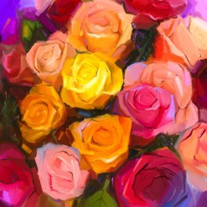 Painted Roses - Designer Splashback