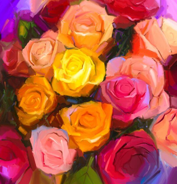 Painted Roses - Designer Splashback